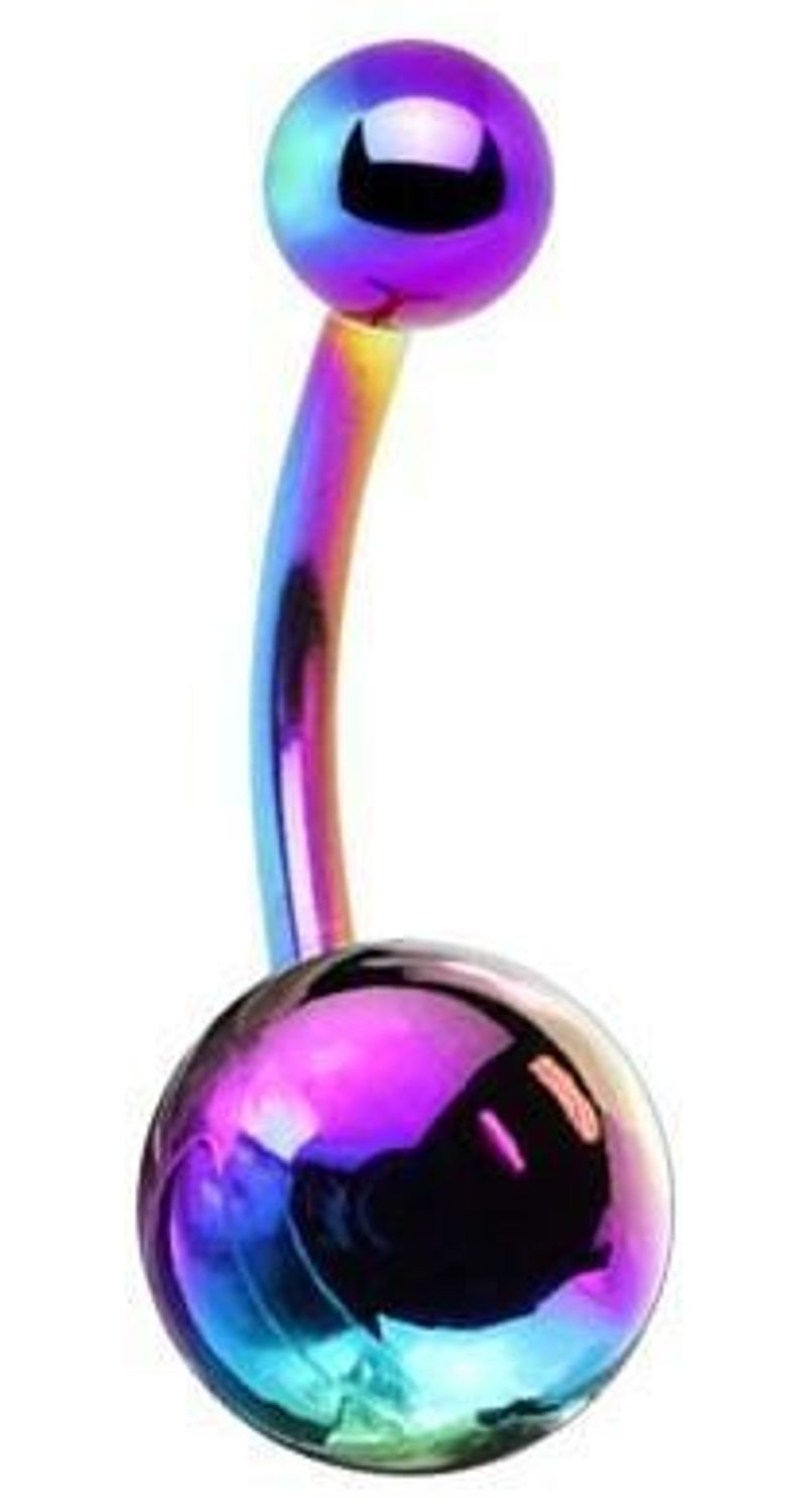 Tęczowy kolczyk do pępka  DIA-PB405 A-TĘCZOWY  Tytan G23, PVD, odkręcane kulki.jpg